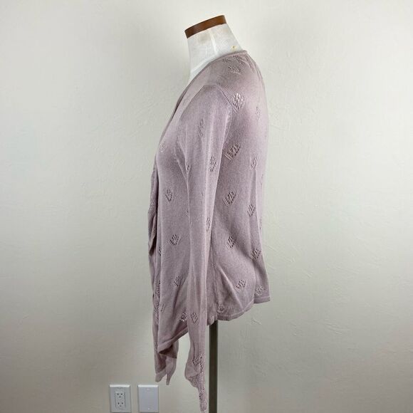 Sundance Knit Open-Front Cardigan Sweater - Dull Purple - Picture 4 of 6